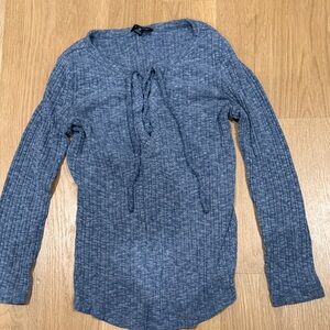 Lucky Brand Blue Ribbed Women's Sweater